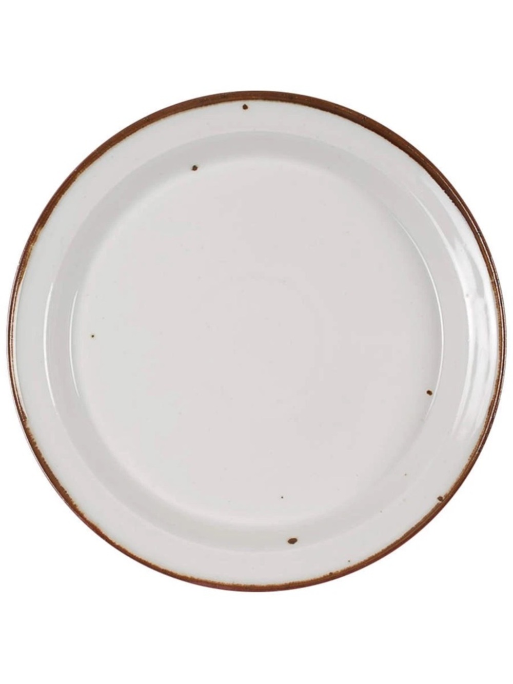 DANSK Brown Mist  10" Dinner Plate Cream Brown Specks & Brown Rim. VINTAGE